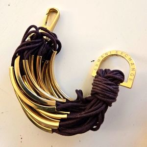 Armani Exchange Gold and Brown Key Holder